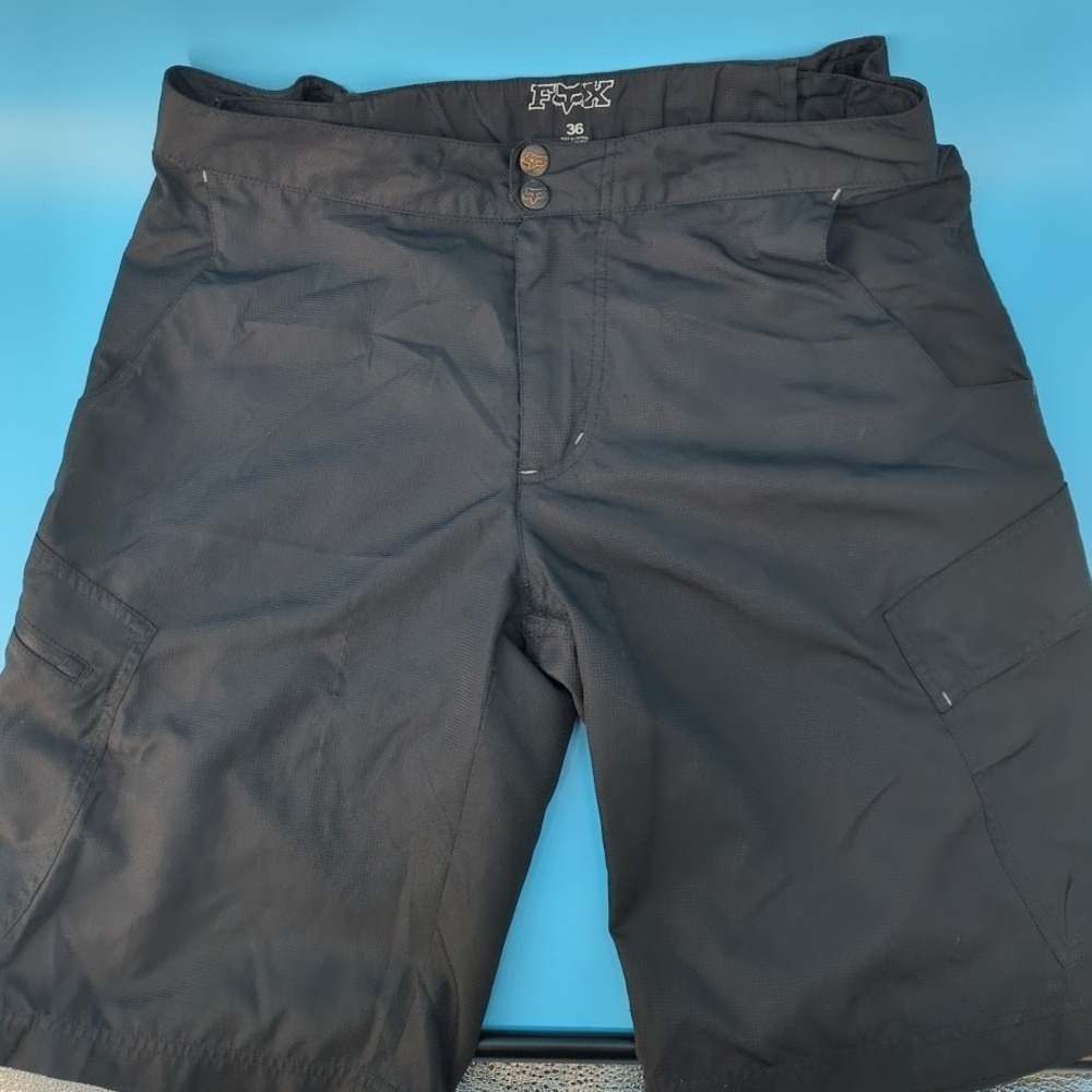 Vintage Fox Racing MTB Shorts Men's 36 Black BMX Moto Downhill Cycling Y2K Bike